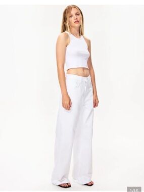 KHY NWOT White Wide-Leg Jeans - Classic High Waist